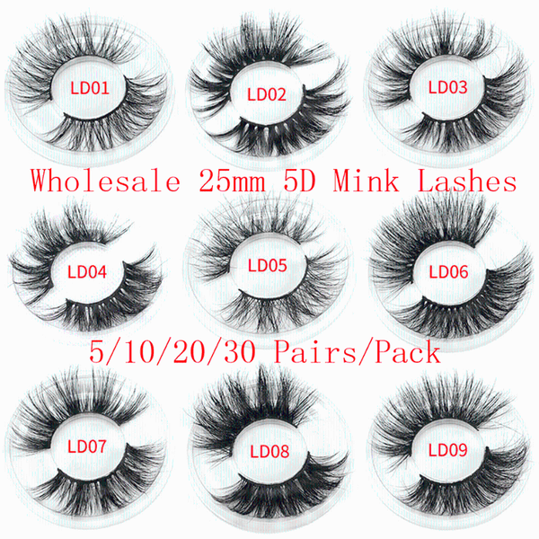 

wholesale 25mm mink lashes 5/10/20/30 pairs false eyelashes 5d mink lashes thick lash makeup dramatic long eyelashes bulk