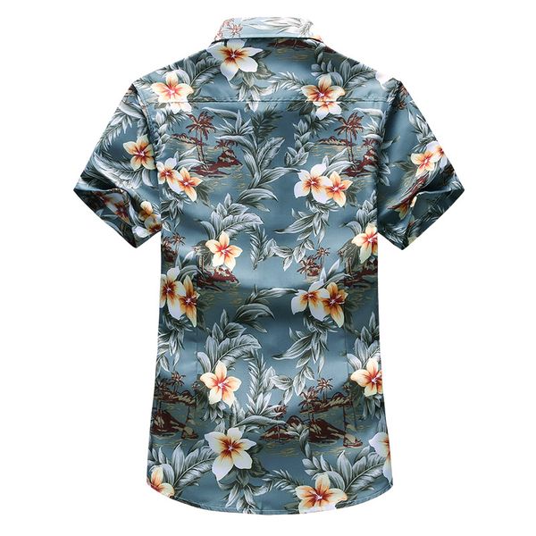 

men's casual shirts plus size 5xl 6xl 7xl flower shirt 2021 summer style fashion short sleeved hawaiian male brand clothes, White;black