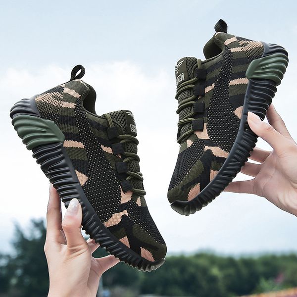 

мужчины женщины спорт кроссовки дышащий camo спортивный кроссовки унисекс беговая дорожка обувь дышащей камуфляж кроссовки 35-44, Black