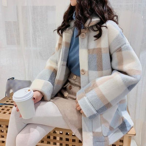 

2019 autumn winter faux fur thick coat for women warm soft fur loose jacket female outerwear button plush ladies overcoat #109, Black;brown