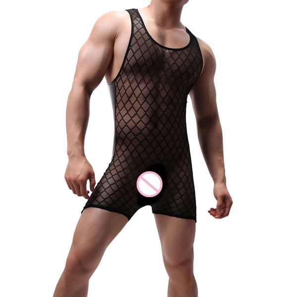 

мужская сетка bodysuit sexy men комбинезон дерево синтаксиса прояснит пижамы нижние, Black;brown