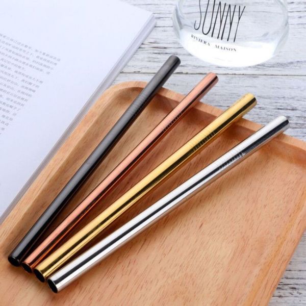 

eco-friendly stainless steel straw+1brush metal straight drinking straw grade 8mm*10mm bar accessories