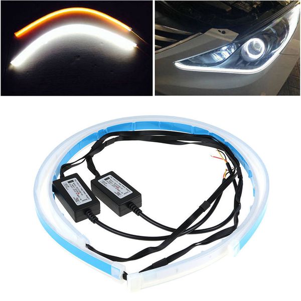 

новый 2pcs прибытия 12v 60см / 23,62" switchback автомобили suv drl светодиодные полосы последовательный сигнал поворот лампа белый / amber