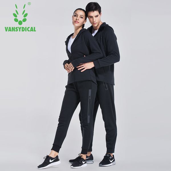 

vansydical couple sports suits running suits 2pcs gym sportswear winter compression fitness tracksuits training jogging, Black;blue