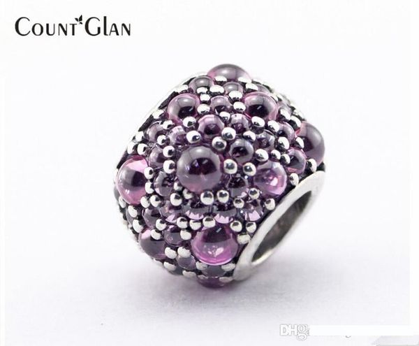 

fits pandora bracelets shimmering droplets silver beads with pink cz 100% 925 sterling silver charms diy jewelry, Black