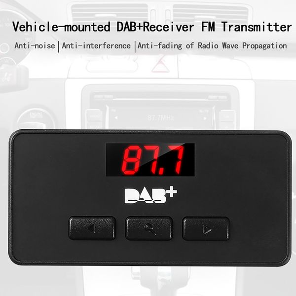 

dab+ fm transmitter digital broadcasting receiver box and audio output fm transmitter wireless car modulator car kit