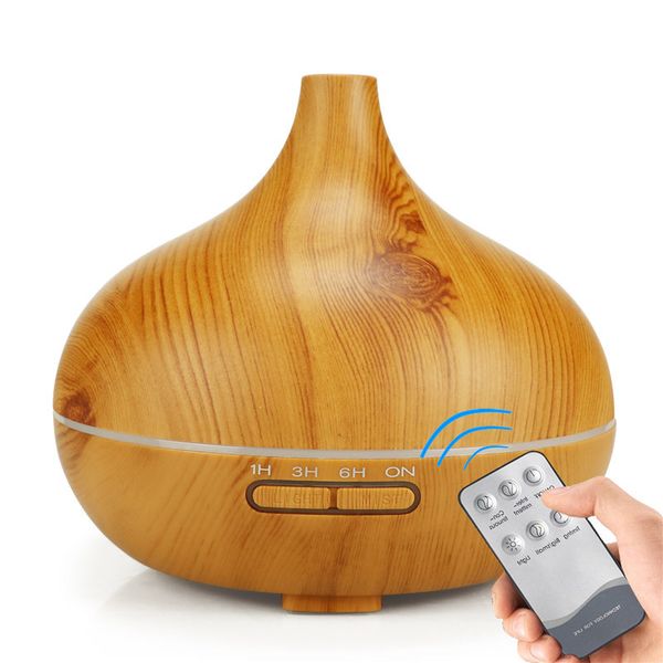 

400ml aroma air humidifier wood grain led lights essential oil diffuser ultrasonic aromatherapy electric mist maker for home
