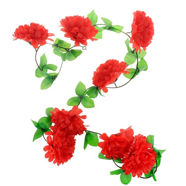 

silk ivy vine leaf chrysanthemum flower hanging garland funeral venue decor