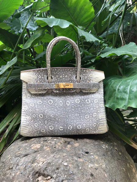

lizard skin 30cm brikin handbag by order,grey and cream color,siver,gold hardware for chosen,pls contact me for more details