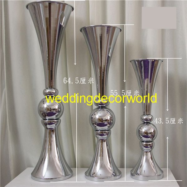 

new style custom made mental flower wedding iron vase tall trumpet gold vase for home decoration 786