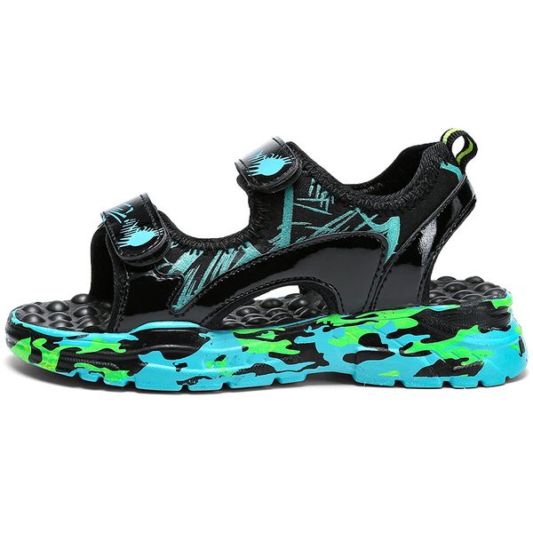 

2020 new summer kids boys sandals children flats shoes boys sport sandals breathable walking beach shoes man, Black