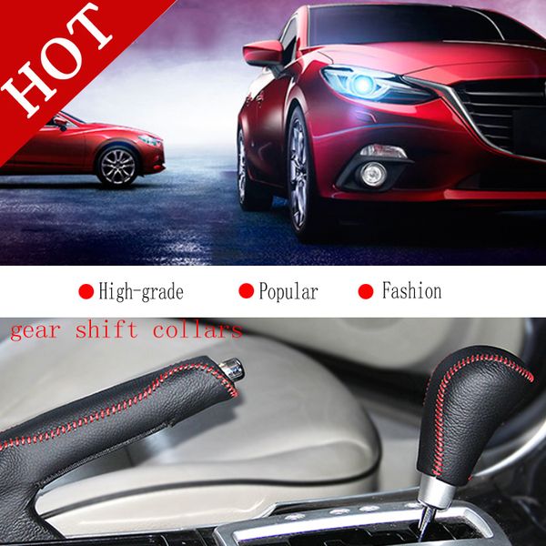 

case for 6 axela atenza cx-5 automatic gear cover car styling genuine leather gearshift cover auto interior decoration