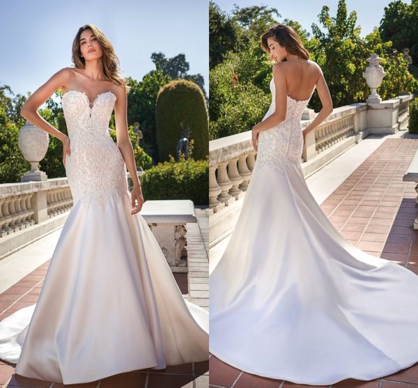Stunning Country Mermaid Wedding Dresses 2020 Satin Sweetheart