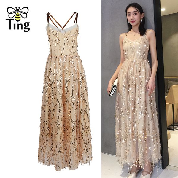 

tingfly glitter elegant luxury night long maxi party dresses backless cross strap sequines dress summer casual vestidos, Black;gray