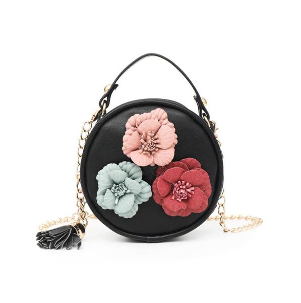 

kids toddlers crossbody bag flowers small shoulder purse handbag gift for little girls 6 colors ing, White