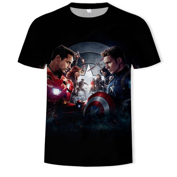 

mens designer anime t-shirt 3d printing marvel loose pullover short sleeve leisure fashion, White;black