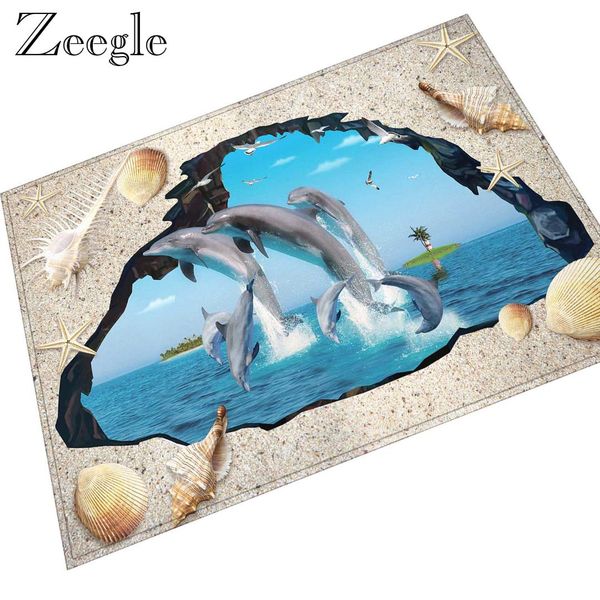 

zeegle 3d underwater world carpet floor mats for living rooms bedroom rug non-slip hallway mat indoor doormat