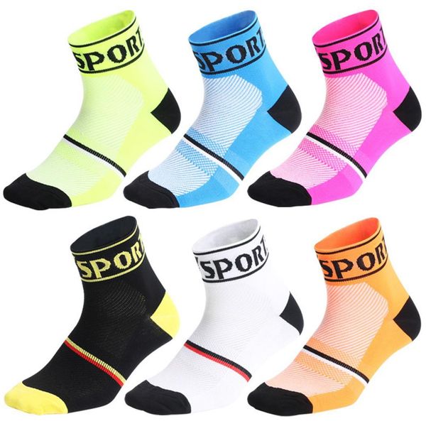 

professional sport socks breathable road bicycle socks outdoor sports racing cycling basketball running football sock unisex, Black