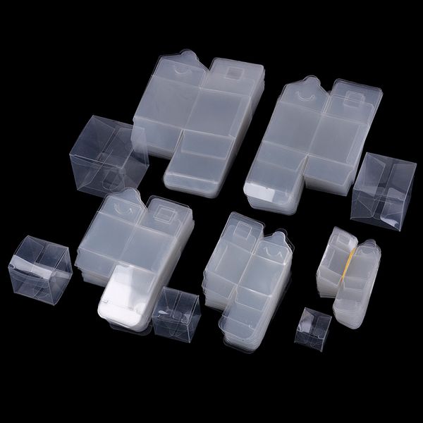 

50pcs/lot transparent clear gift candy box square pvc chocolate boxes 3x3x3cm-7x7x7cm wedding favor party event decoration