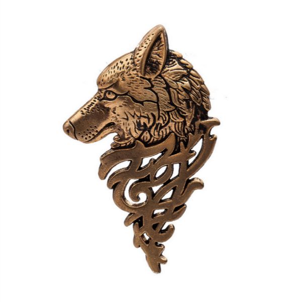 

new wolf head брошь pin воротник знак брош pin животные hombre костюм pin отворот brosche для мужчин высокого качества, Gray