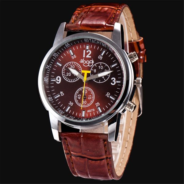 

new men watch watches quartz clock fashion leather belts watch sports wristwatch relogio male @f, Slivery;brown