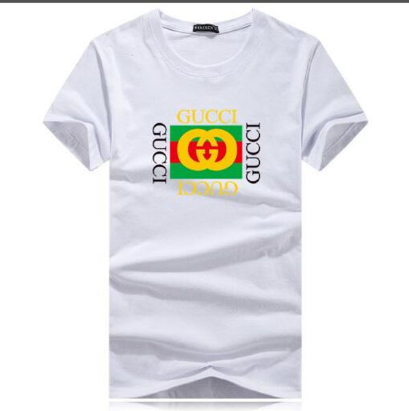 

a38 men's women'short-sleeved cotton summer printing pattern loose version of the upper body super handsome fashion trend men&#039, White