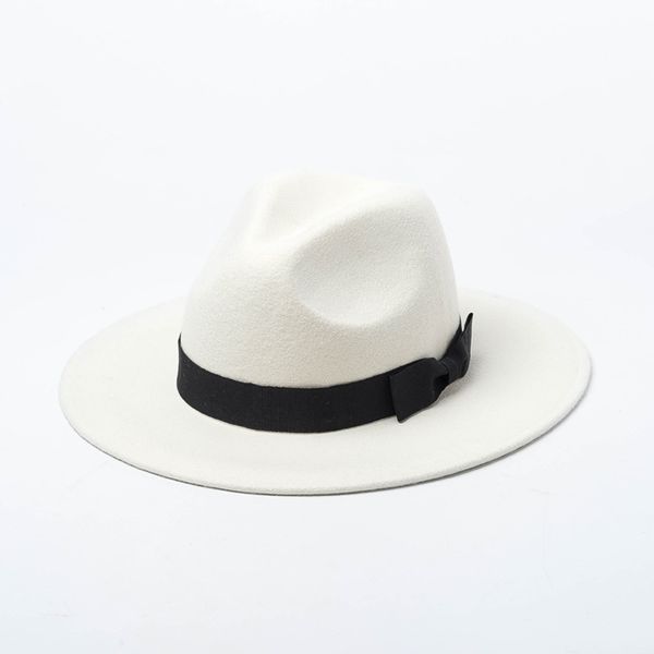 

white woolen jazz hat for fall and winter fashion in europe and america in 2018,shopping style bow knot wool felt jazz hat, Blue;gray