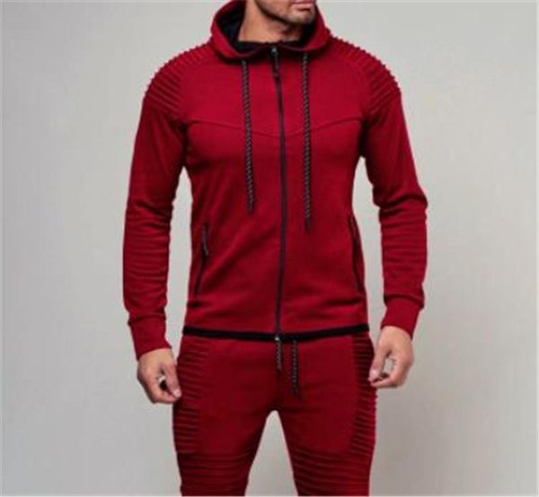 

hooded stripe cardigan mens sportswear solid color sports fitness long sleeve hooded loose mens sweatshirts with zipper, Black