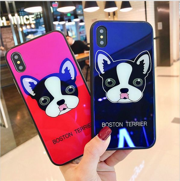 

blue light закаленное стекло чехол для iphonexsmax симпатичные щенки чехлы против падения для iphone 6 7 8plus