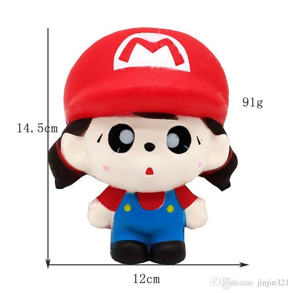 

14cm super mary dolls squishy toys cute pu simulation figure dolls slowly rising squishies decompression toy kids squeezing toys