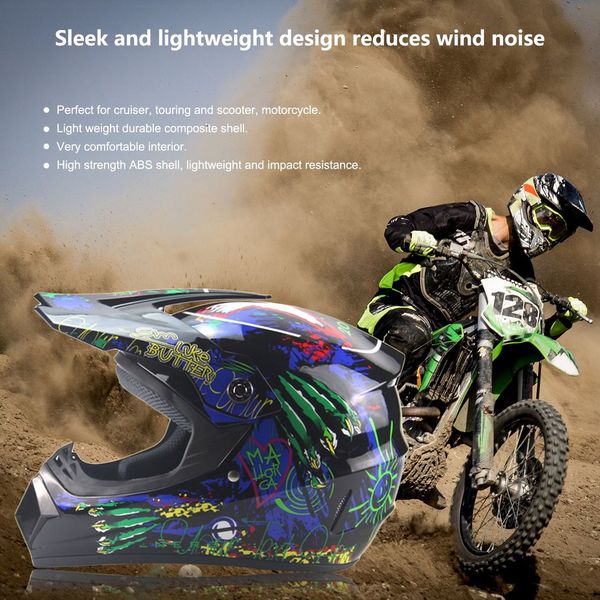 

3pcs/set breathable motorcycle helmet lightweight full face racing motorcycle safety abs shell motorbike helmet