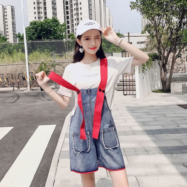 

3xl plus size new mori girl denim overalls women's jean jumpsuits short pants washed jeans denim casual rompers student, Black;white
