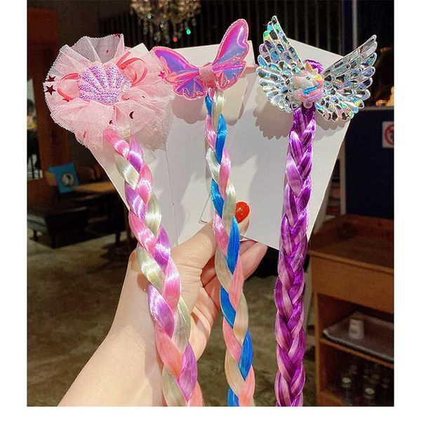 

children lovely butterfly rubber bands cute acrylic hair rope for girl baby colorful wig braid hair accessories wholesale, Slivery;white