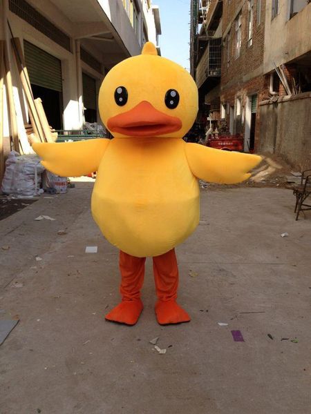 

2019 big yellow rubber duck mascot costume cartoon performing costume ing, Red;yellow