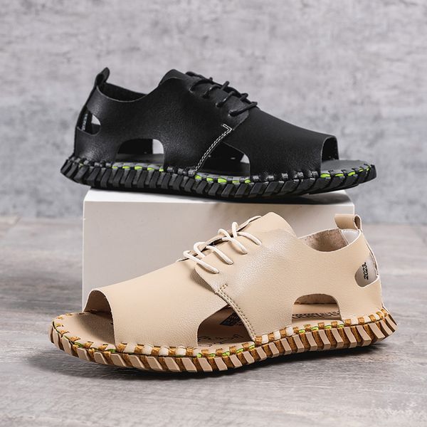 

mens sandals designers male shoes men sandals summer beach outdoor casual sneakers man footwear big size 38-45 calzado hombre, Black