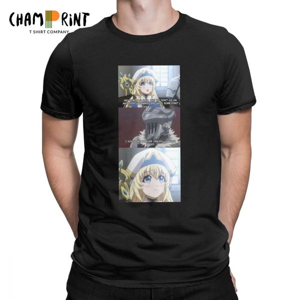 

fashion goblin slayers priorites are on point t-shirt men o neck pure cotton t shirt short sleeve tees clothes, White;black