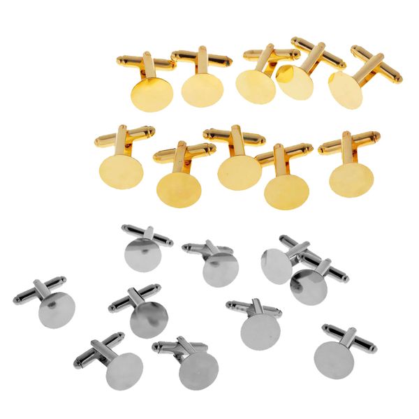 

20 pieces bulk copper cufflinks blanks base setting jewelry making 16mm gold silver