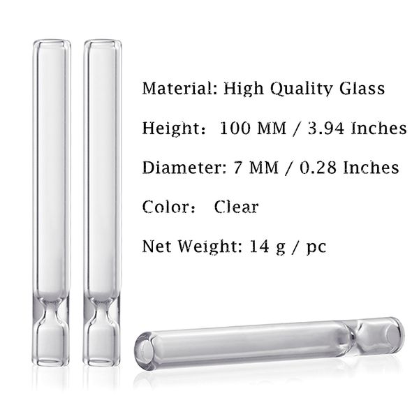 New Glass One Hitter Fumo di tabacco Herb Pipe 100MM Smoking One Hitter Standard Glass Taster Bat Pipes Tubo portasigarette Dugout Pipe