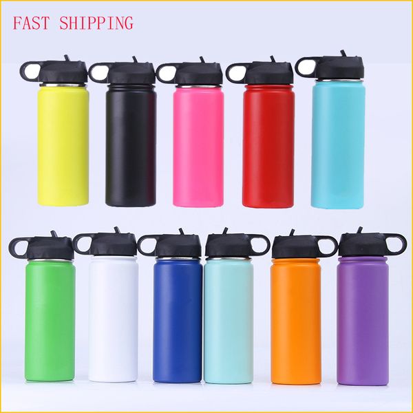 

water bottle 18oz 32oz 40oz vacuum double insulated bottle 304 stainless steel bottle wide mouth big capacity travel mugs with straw lids