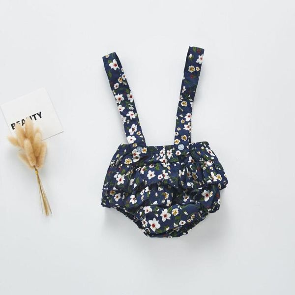 

2020 baby toddler floral print romper blue color infant girls korean cute clothes wholesale