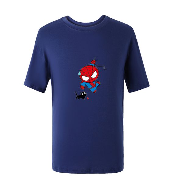 

лето человек-паук американский аниме футболка супергерой мужские милые персонажи из мультфильма футболки люди-пауки симпатичные кошка печати, White;black