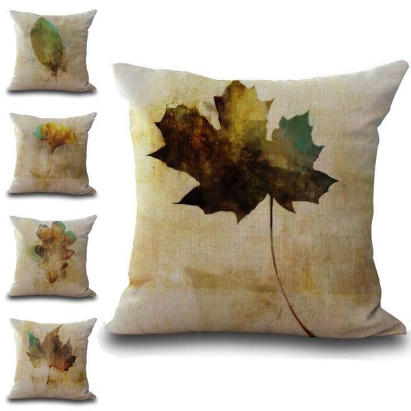

gingko maple leaves pillow cover case cushion cover pillowcase cover square linen cotton soft pillowslip beddng sets drop ship 240581