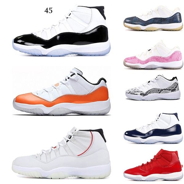 

11s snakeskin - pink concord 45 navy gum mens basketball shoes 11 cap and gown 72-10 university blue bred barons olive sports sneakers