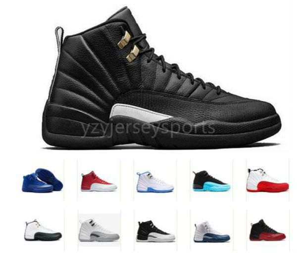 

2019 eair 1 jordan 12 winterize gym red 12 college navy men ba ketball hoe michigan wing bull flu game port trainer neaker new 19012