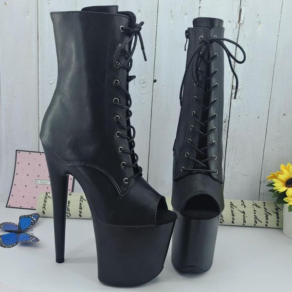 

leecabe black pu color 20cm/8inch women's platform sandals party high heels shoes pole dancing boot