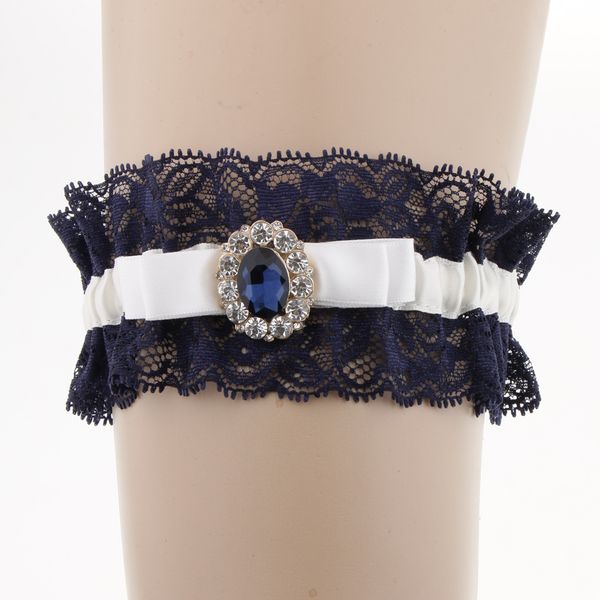 

luxury diamond lace flower wedding prom bridal garter thigh ring costume, White