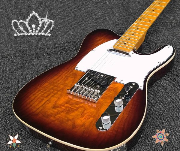 

fdtl-2060 transparent 3ts color solid swam ash body white plate maple fretboard tl electric guitar, 5.0