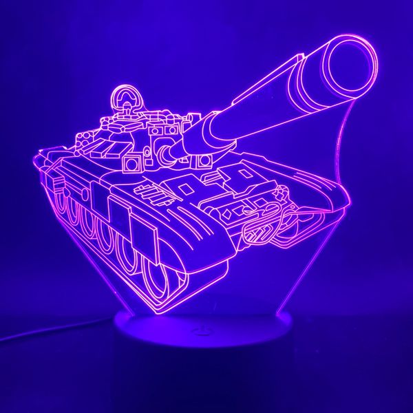 

3d lamp cool tanks nice present for boys battery powered color changing with remote for room decoration led night light lamp