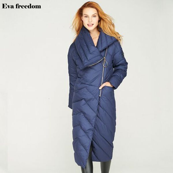

new fashion winter jacket women 2020 down coat x-long asymmetric winter coat women plus size female jacket thick warm parka, Black