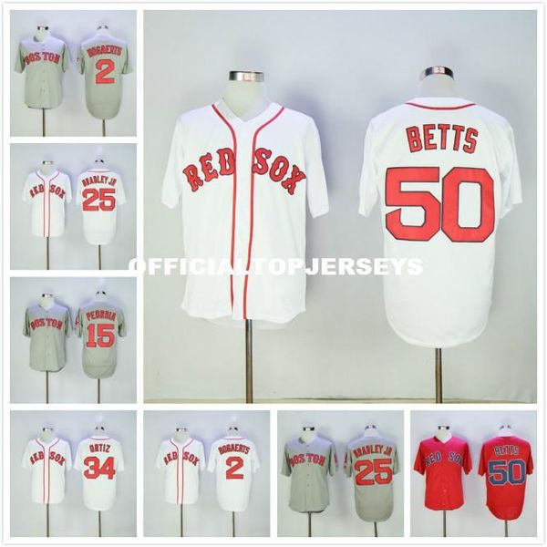 

34 david ortiz 15 dustin pedroia 50 mookie betts jersey red gray white, Black;blue